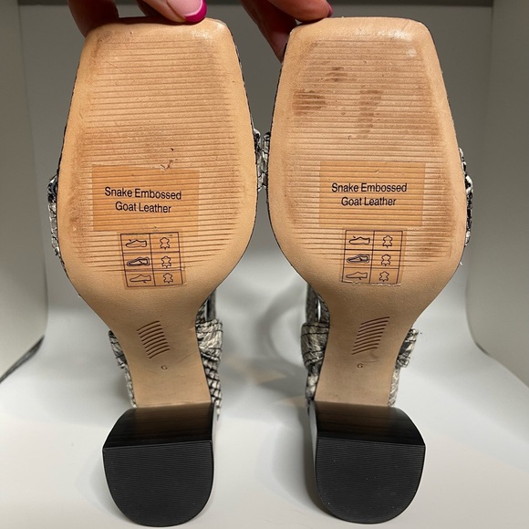 Anthropologie Paige Snake Embossed Goat Leather Women’s Size 6. Cream, Gray, Blk - Picture 5 of 15